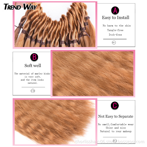 Wholesale Cheap Price 20 Inch Afro Kinky Curly Braids Hair Wavy Bulk Synthetic Crochet Braiding Hair Extensions For Women